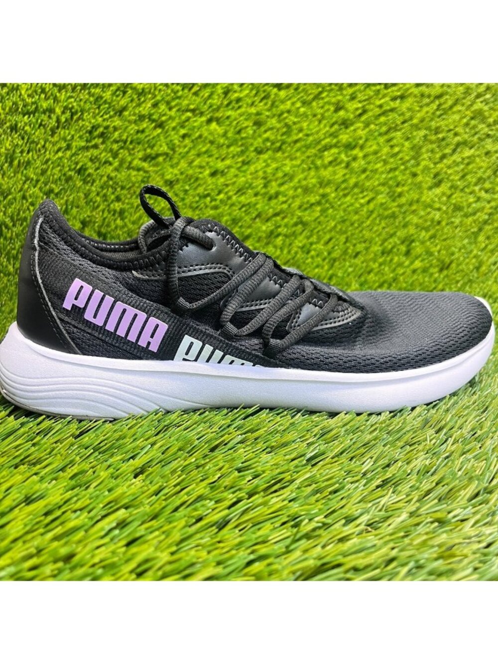 Puma Star Vital Womens Size 9 Black Purple White Running Training Shoes Sneakers